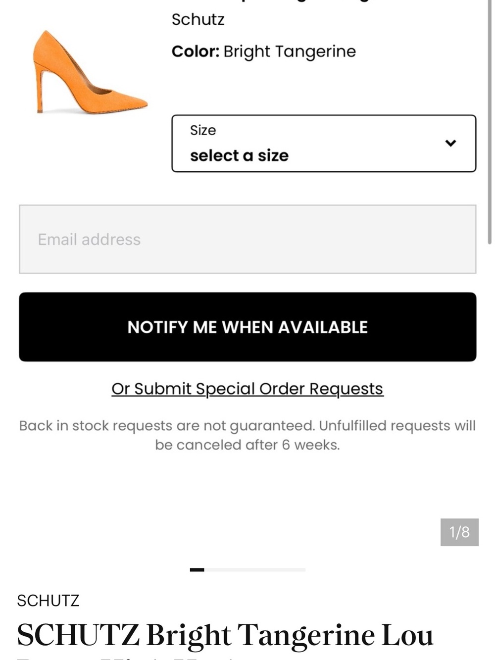 SCHUTZ Bright Tangerine Pointed Toe Pump